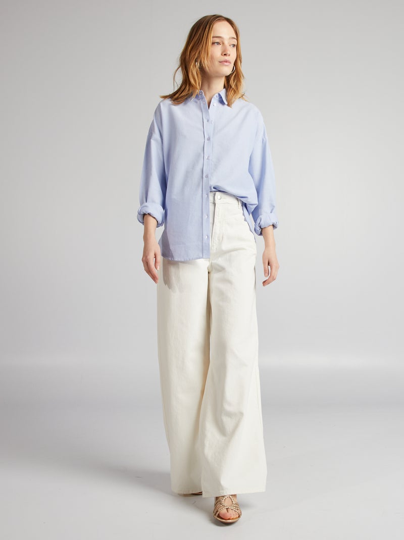 Chemise oxford coupe large Bleu - Kiabi