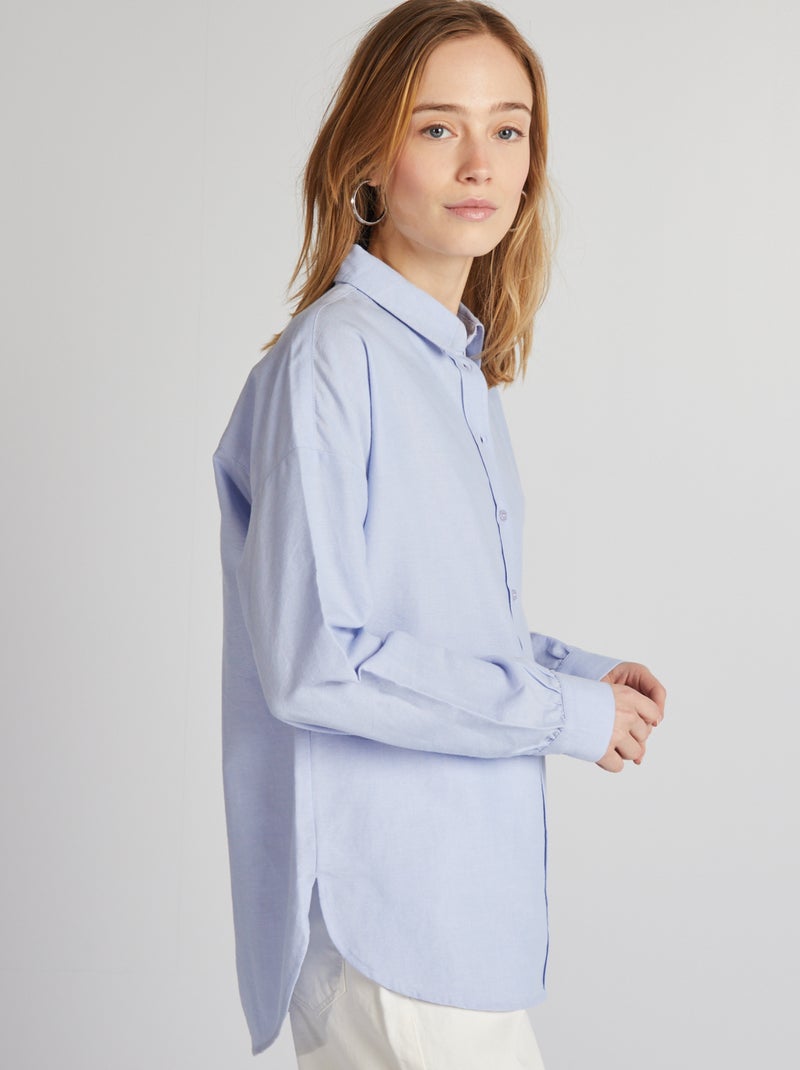 Chemise oxford coupe large Bleu - Kiabi