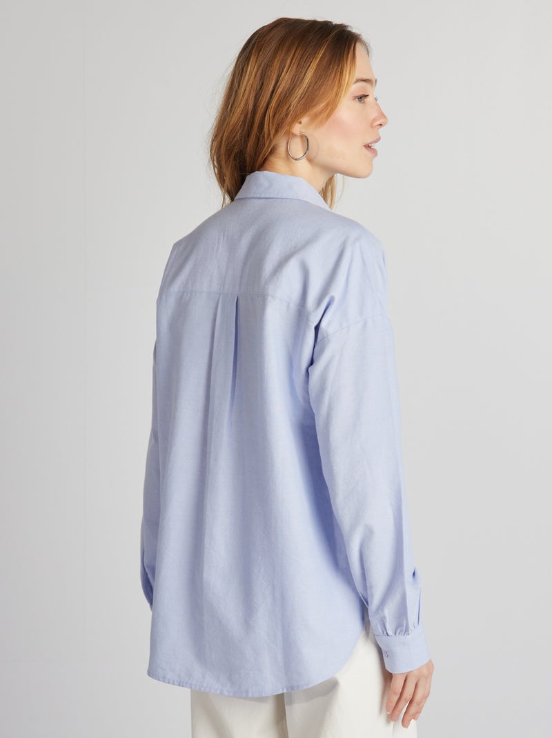 Chemise oxford coupe large Bleu - Kiabi