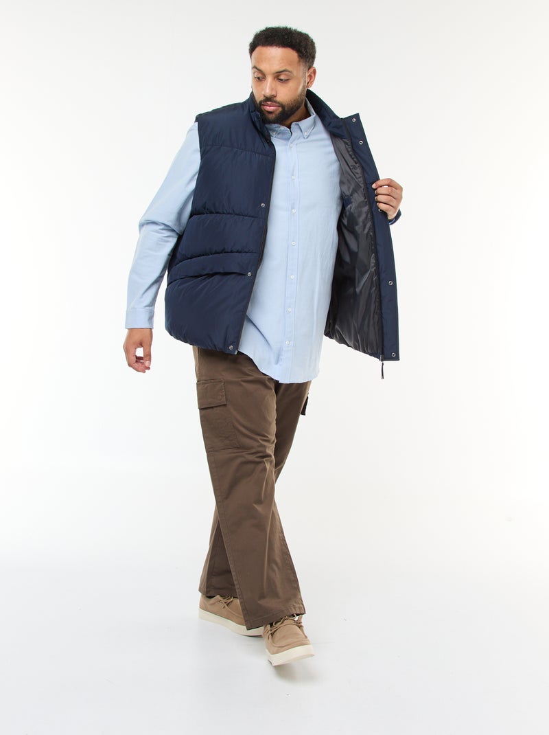 Chemise oxford droite unie Bleu - Kiabi