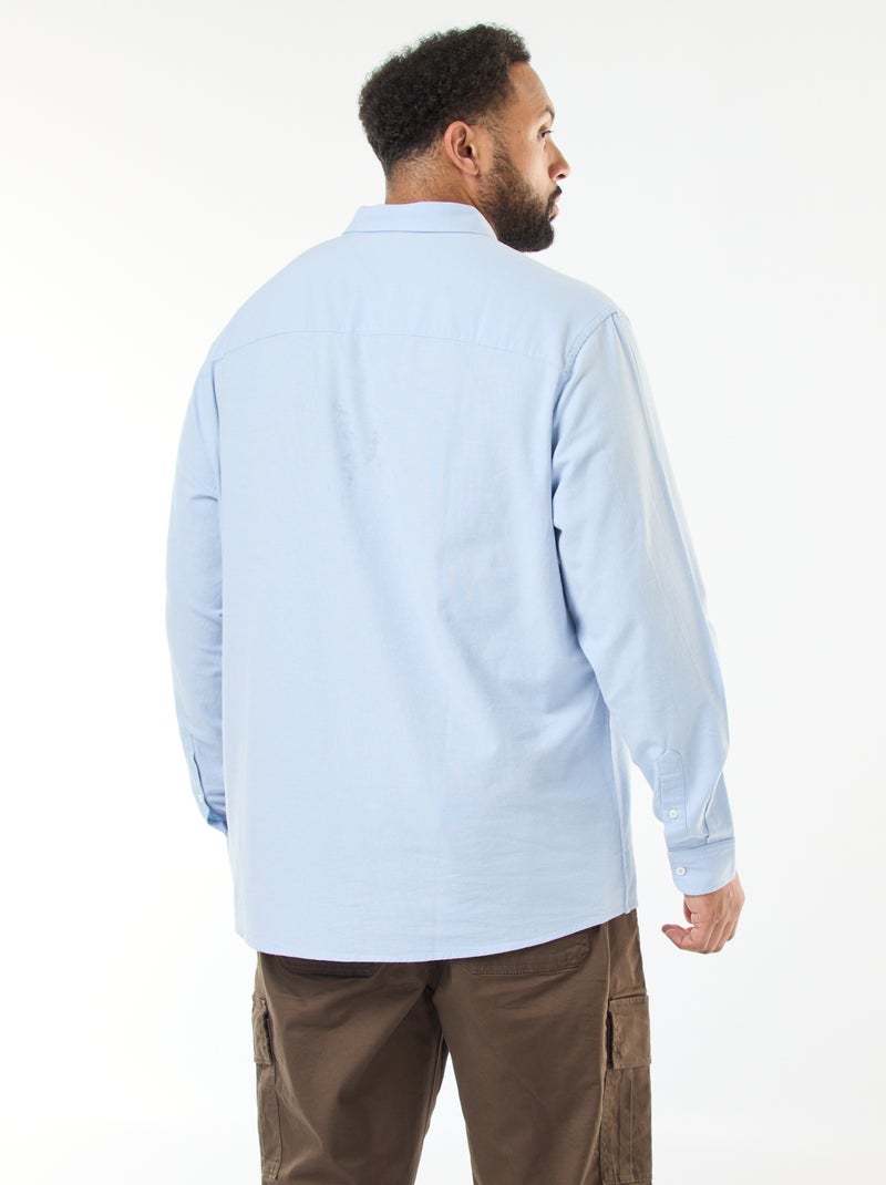 Chemise oxford droite unie Bleu - Kiabi