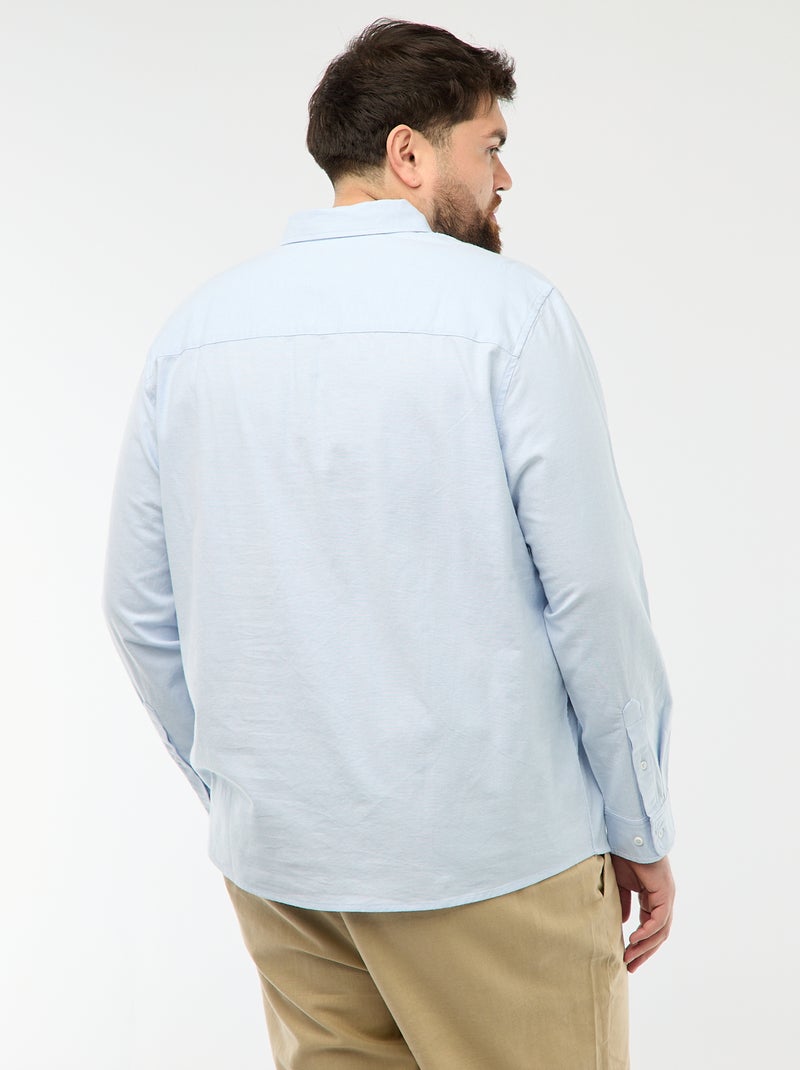 Chemise oxford droite unie Bleu - Kiabi