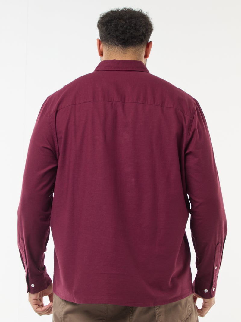 Chemise oxford droite unie Bordeaux - Kiabi