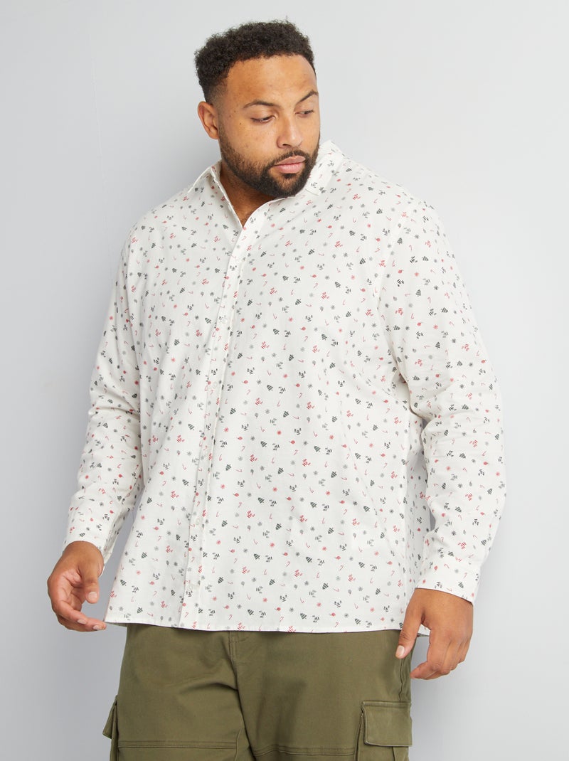 Chemise de Noël all-over en coton - Blanc - Bébé garçon - 5.85 Chemise de Noël all-over en coton - Blanc - Bébé garçon - 5.85