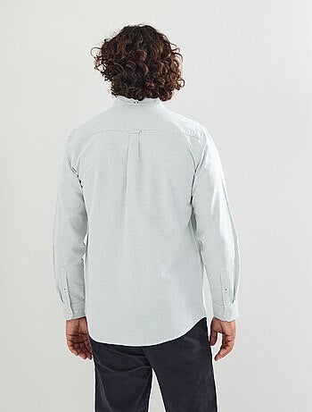 Chemise Oxford rayée à manches longues, MO Fashion