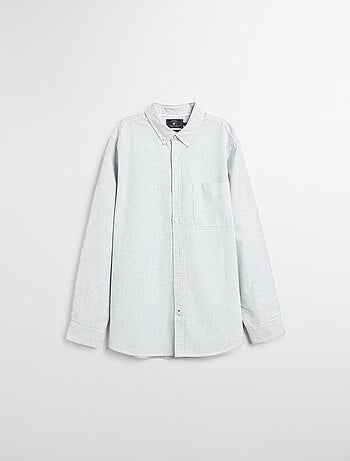 Chemise Oxford rayée à manches longues, MO Fashion