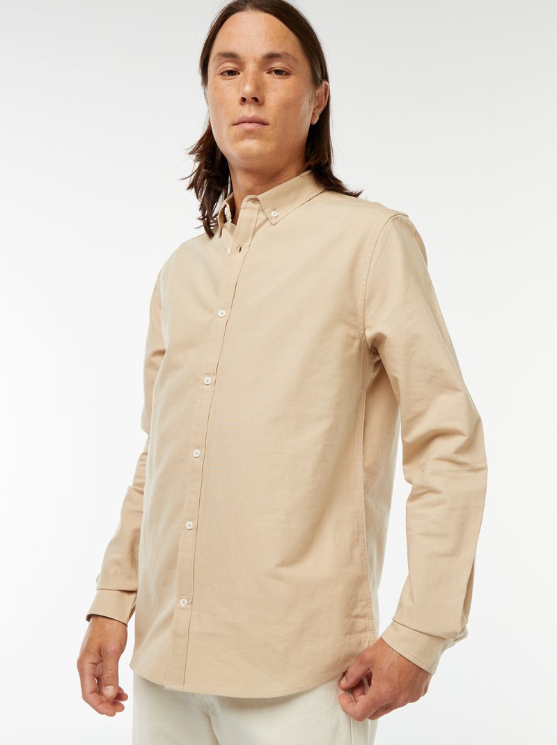 Chemise oxford regular fit Beige - Kiabi