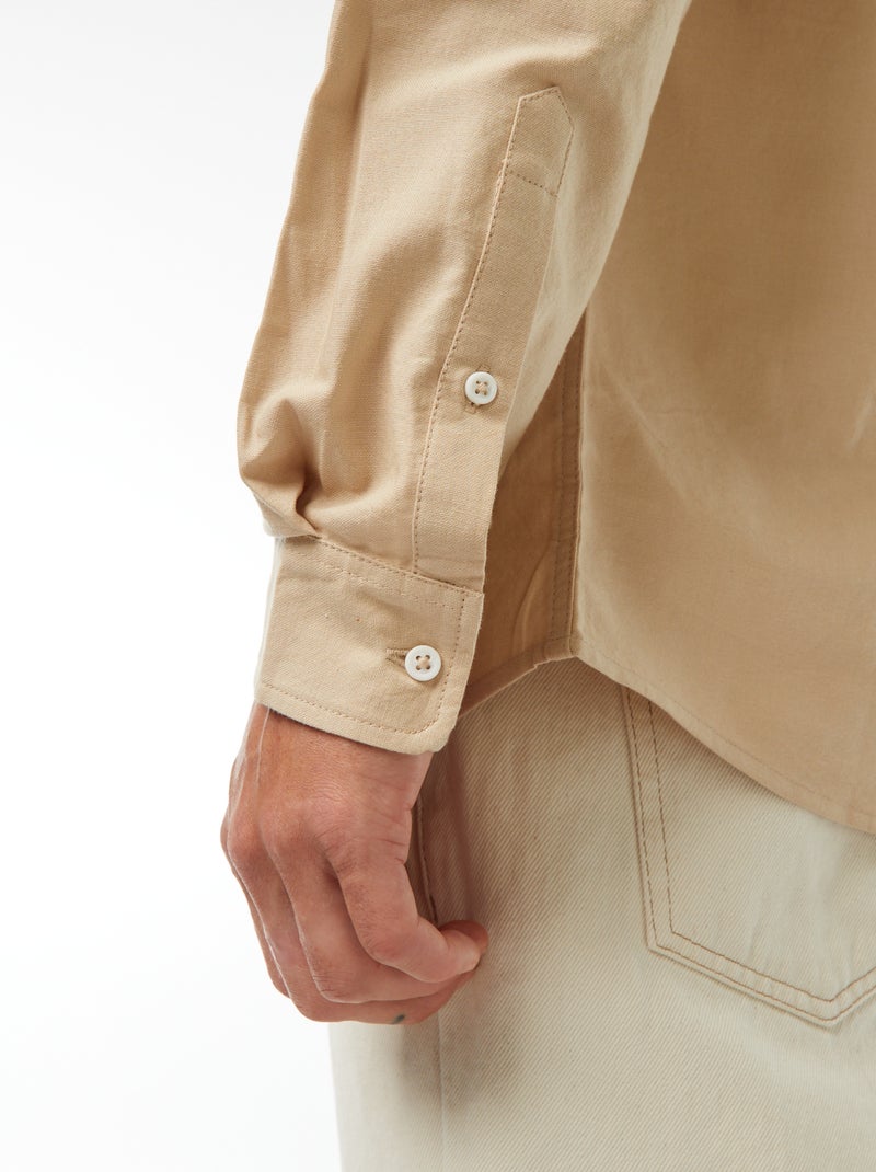 Chemise oxford regular fit Beige - Kiabi