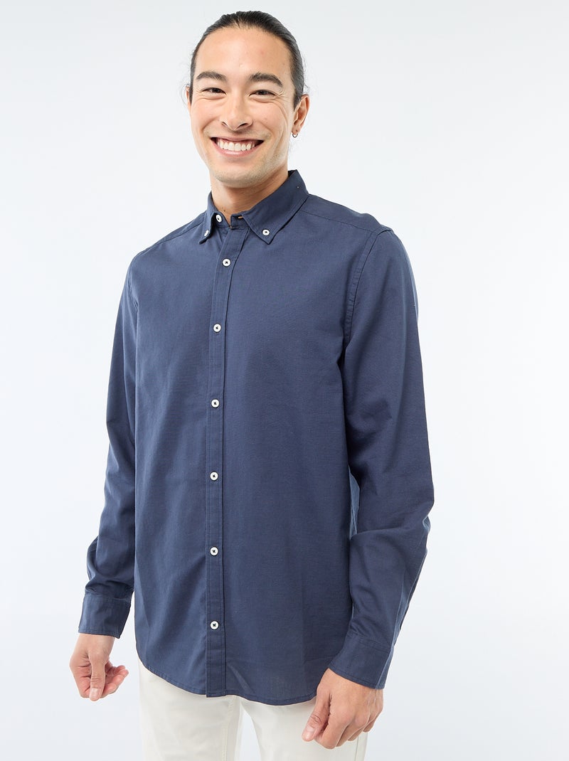 Chemise oxford regular fit Bleu - Kiabi