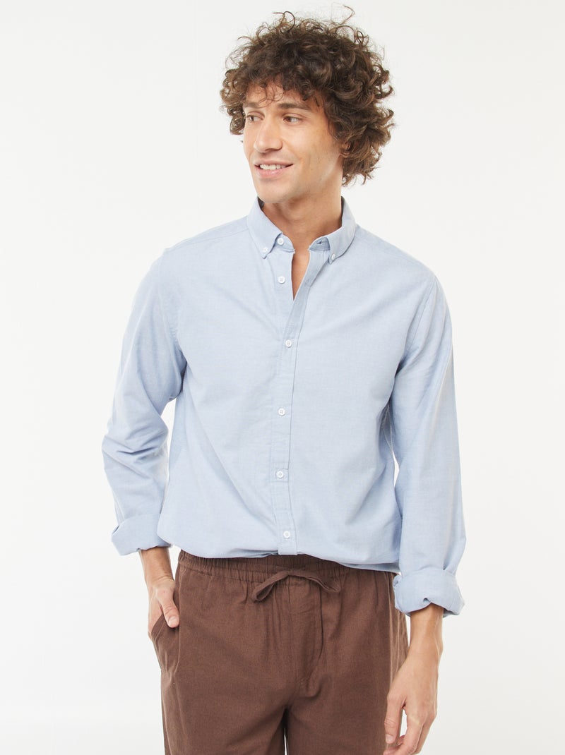Chemise oxford regular fit Bleu - Kiabi