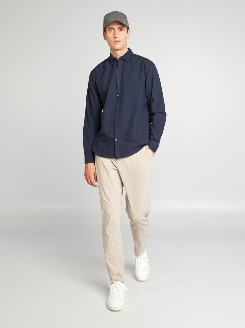 Chemise oxford regular fit Bleu marine - Kiabi