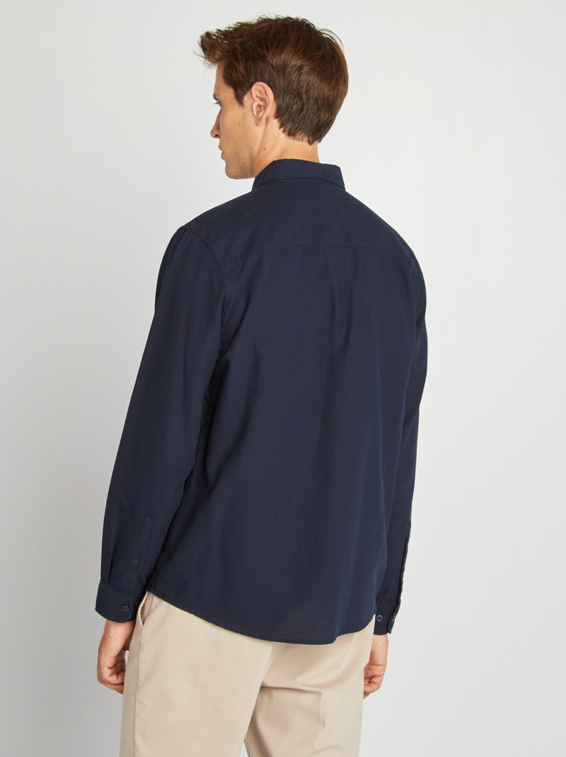 Chemise oxford regular fit Bleu marine - Kiabi