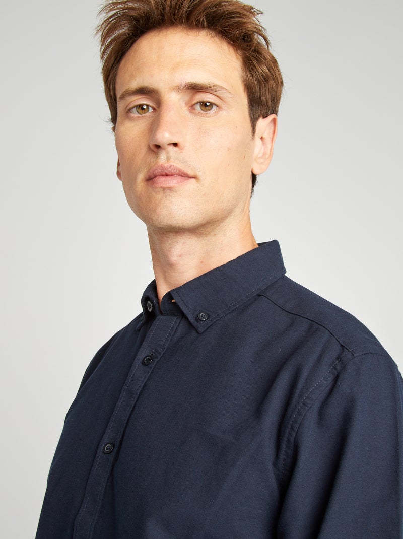 Chemise oxford regular fit Bleu marine - Kiabi