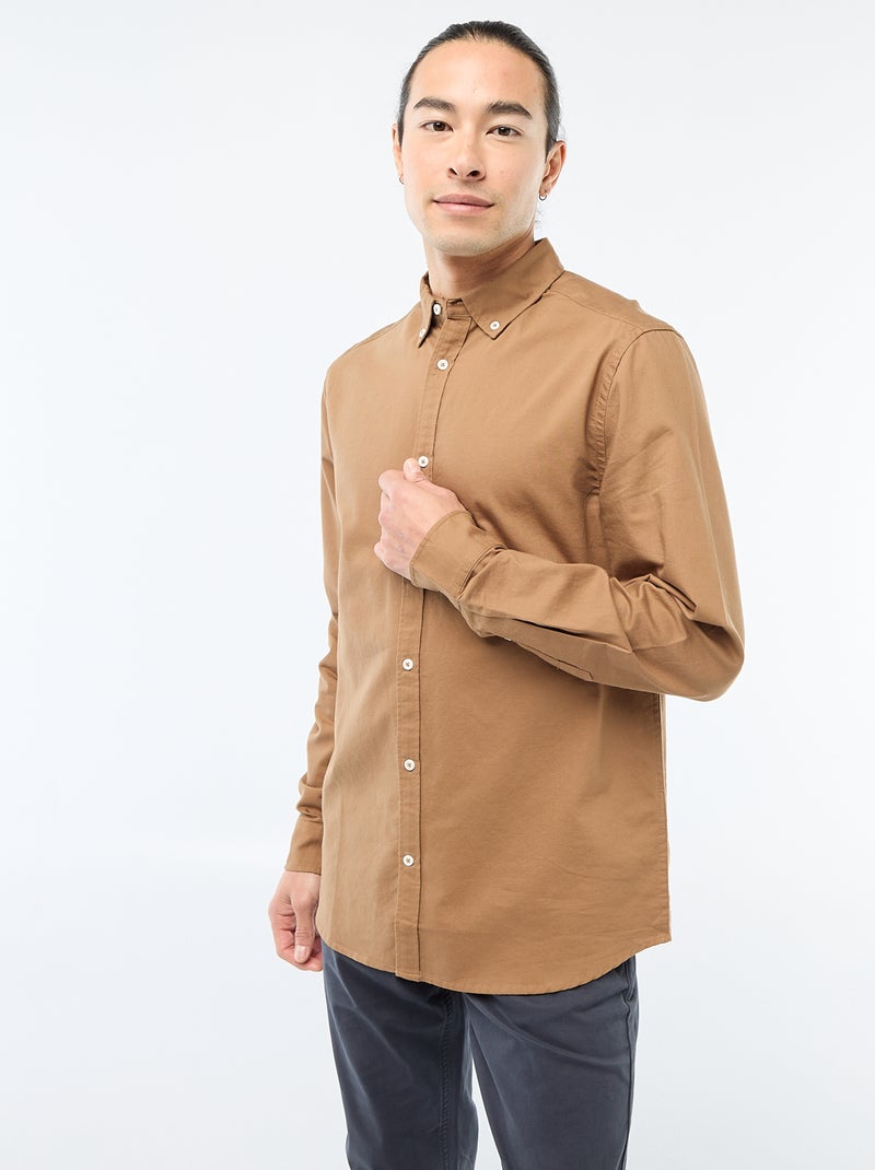 Chemise oxford regular fit Marron - Kiabi