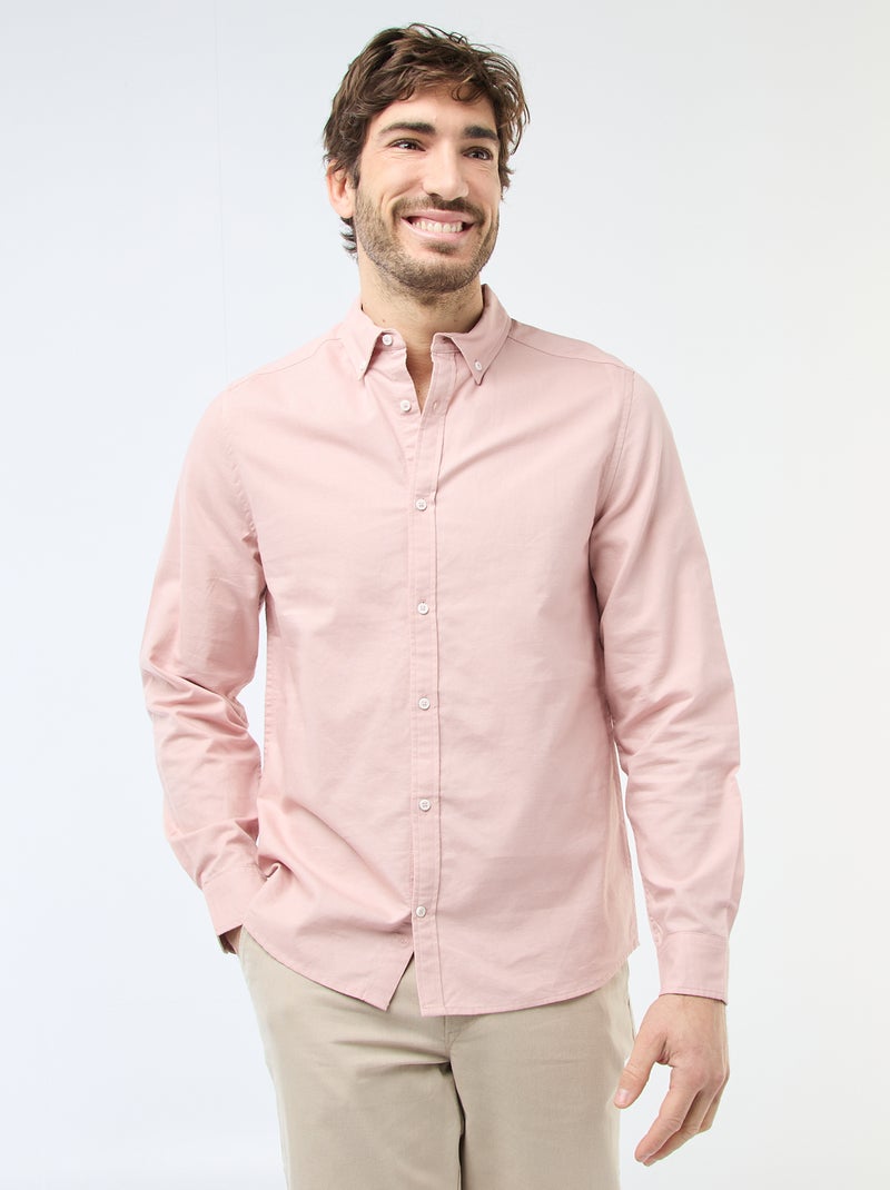 Chemise oxford regular fit Rose - Kiabi
