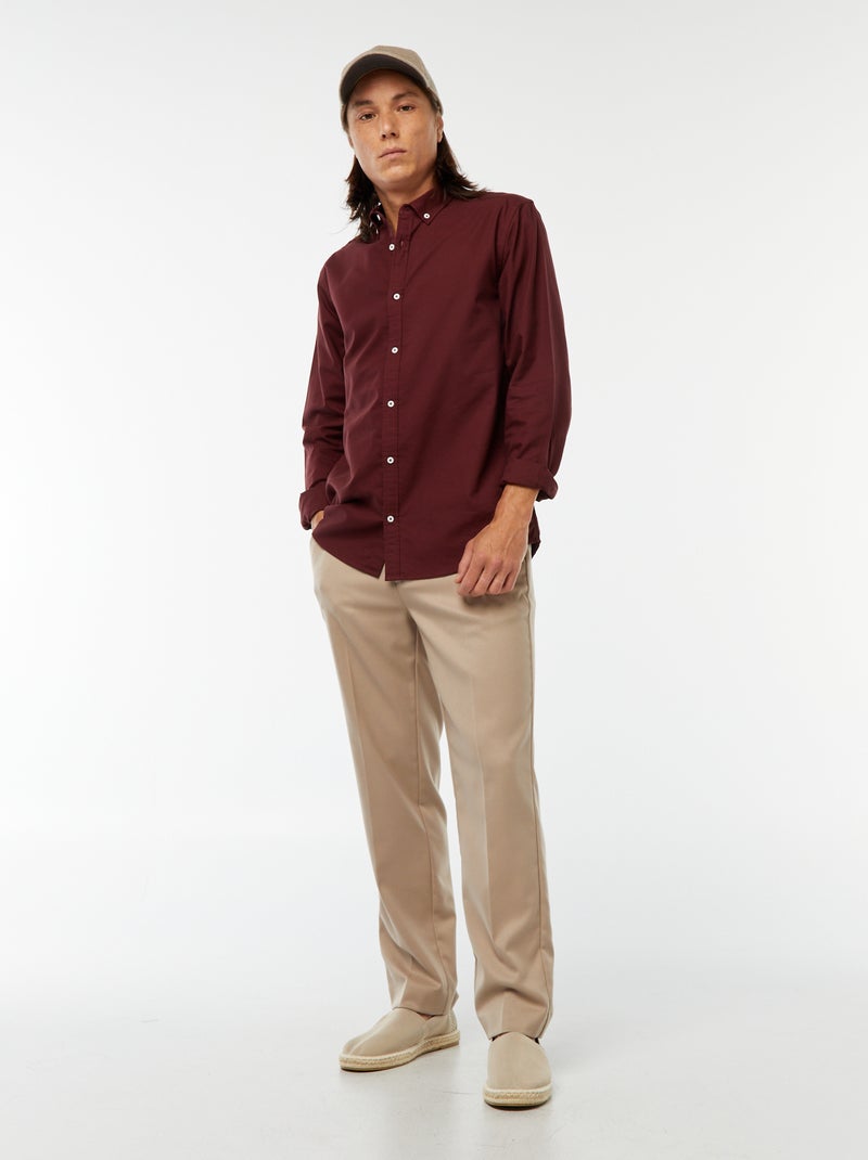 Chemise oxford regular fit Rouge - Kiabi