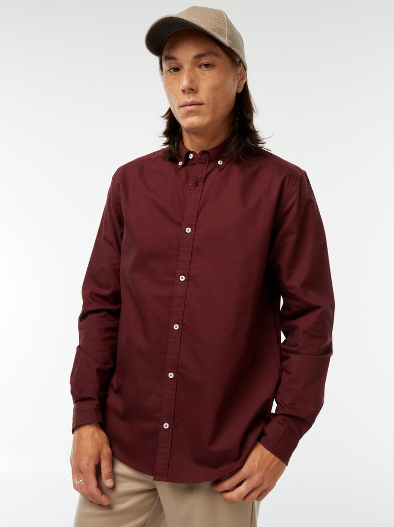 Chemise oxford regular fit Rouge - Kiabi
