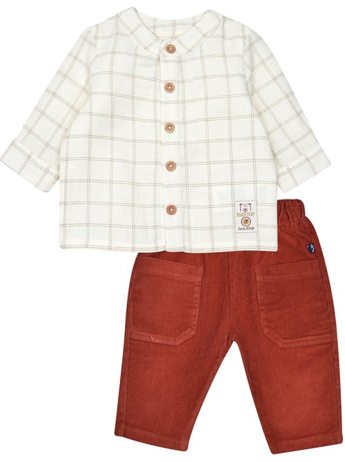 Chemise pantalon sebastien tisse teint - Kiabi