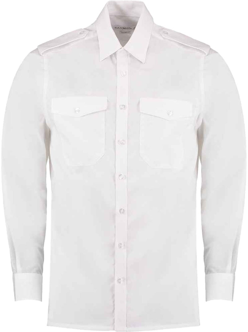 Chemise pilote manches longues - kustom kit Blanc - Kiabi