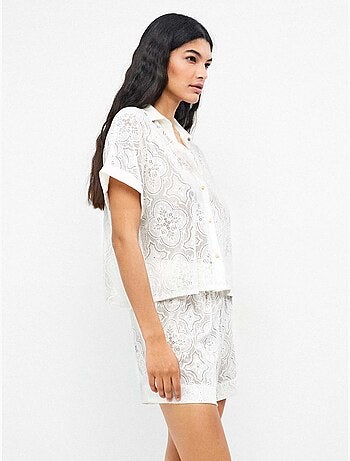 Chemise plage en tissu structuré