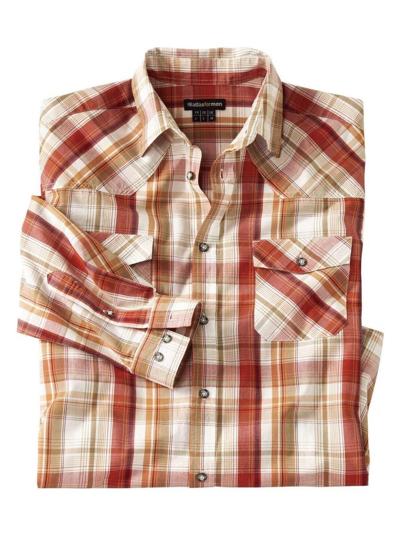 Chemise Popeline à Carreaux  - Atlas For Men Multicolore - Kiabi