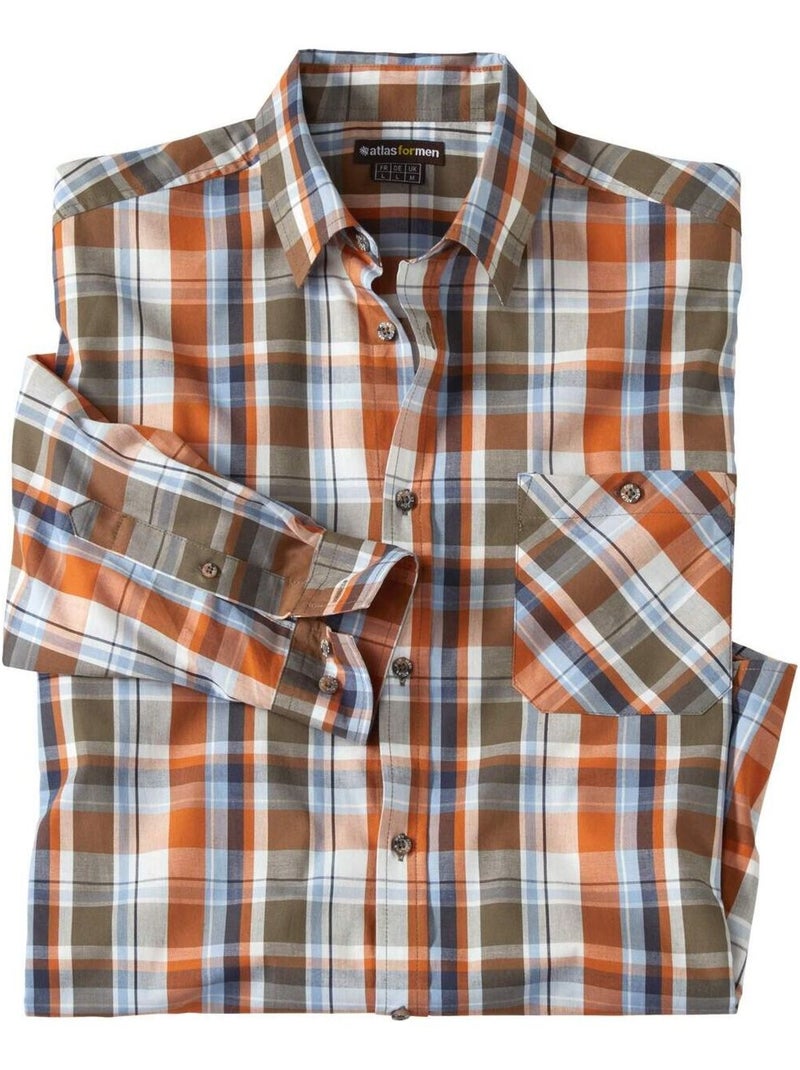 Chemise Popeline à Carreaux  - Atlas For Men Multicolore - Kiabi