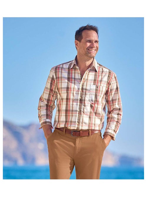 Chemise Popeline à Carreaux   - ATLAS FOR MEN - Kiabi