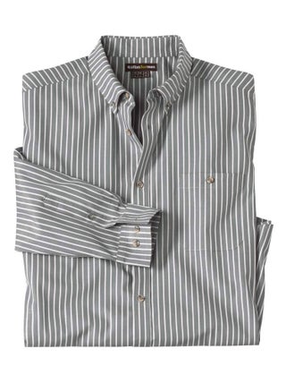 Chemise Popeline à Fines Rayures   - ATLAS FOR MEN