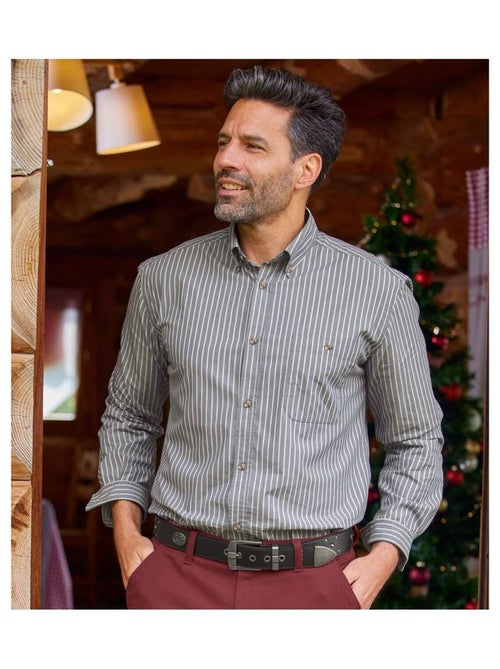 Chemise Popeline à Fines Rayures   - ATLAS FOR MEN - Kiabi