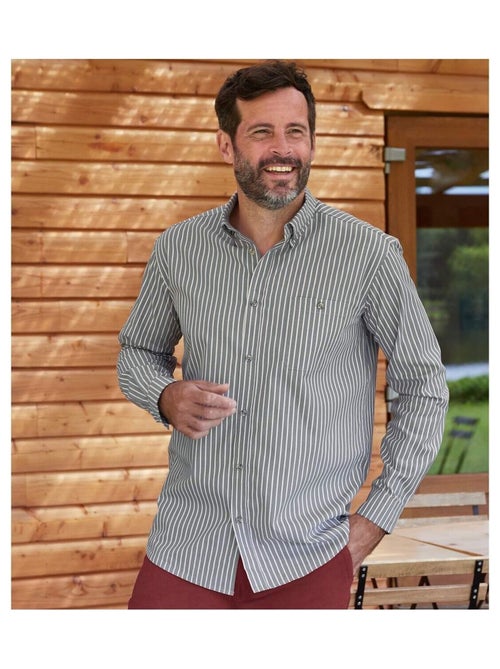 Chemise Popeline à Fines Rayures   - ATLAS FOR MEN - Kiabi