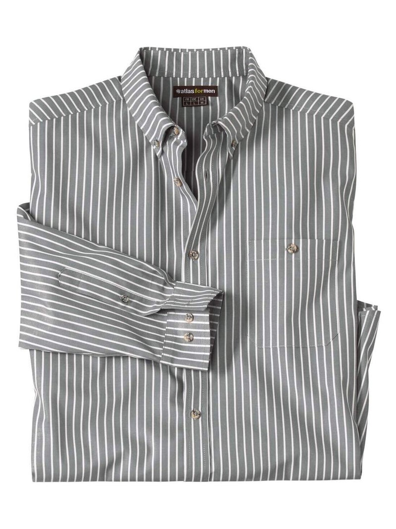 Chemise Popeline à Fines Rayures  - Atlas For Men Multicolore - Kiabi