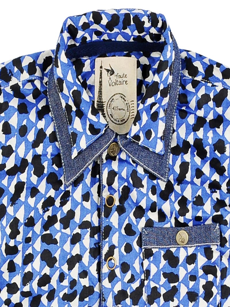 Chemise Popeline    à Manches Longues  CASPAR - La Faute à Voltaire Bleu - Kiabi
