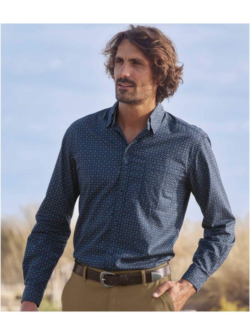 Chemise popeline à micromotifs trendy - atlas for men - Kiabi Chemise popeline à micromotifs trendy - atlas for men - Kiabi