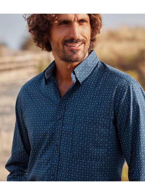 Chemise popeline à micromotifs trendy - atlas for men - Kiabi Chemise popeline à micromotifs trendy - atlas for men - Kiabi