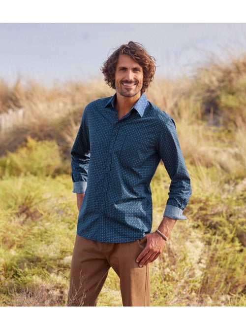 Chemise popeline à micromotifs trendy - atlas for men - Kiabi Chemise popeline à micromotifs trendy - atlas for men - Kiabi