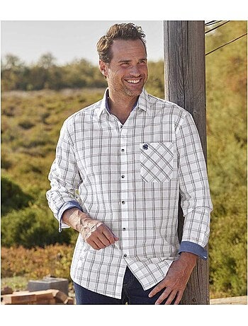 Chemise popeline carreaux montréal - atlas for men