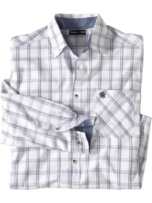 Chemise popeline carreaux montréal - atlas for men - Kiabi Chemise popeline carreaux montréal - atlas for men - Kiabi