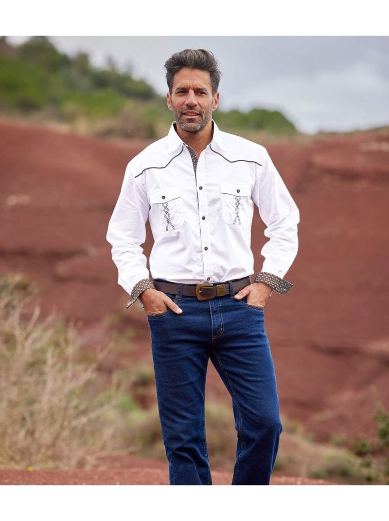 Chemise Popeline Destination Arizona   - ATLAS FOR MEN Blanc - Kiabi