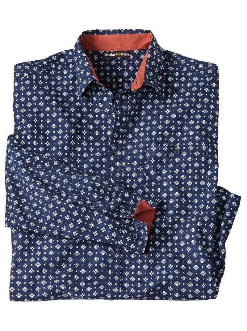 Chemise Popeline Fantaisie  - Atlas For Men Multicolore - Kiabi