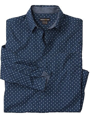 Chemise Popeline Fantaisie à Micro-Motifs - ATLAS FOR MEN