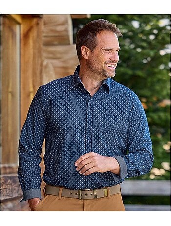 Chemise Popeline Fantaisie à Micro-Motifs - ATLAS FOR MEN