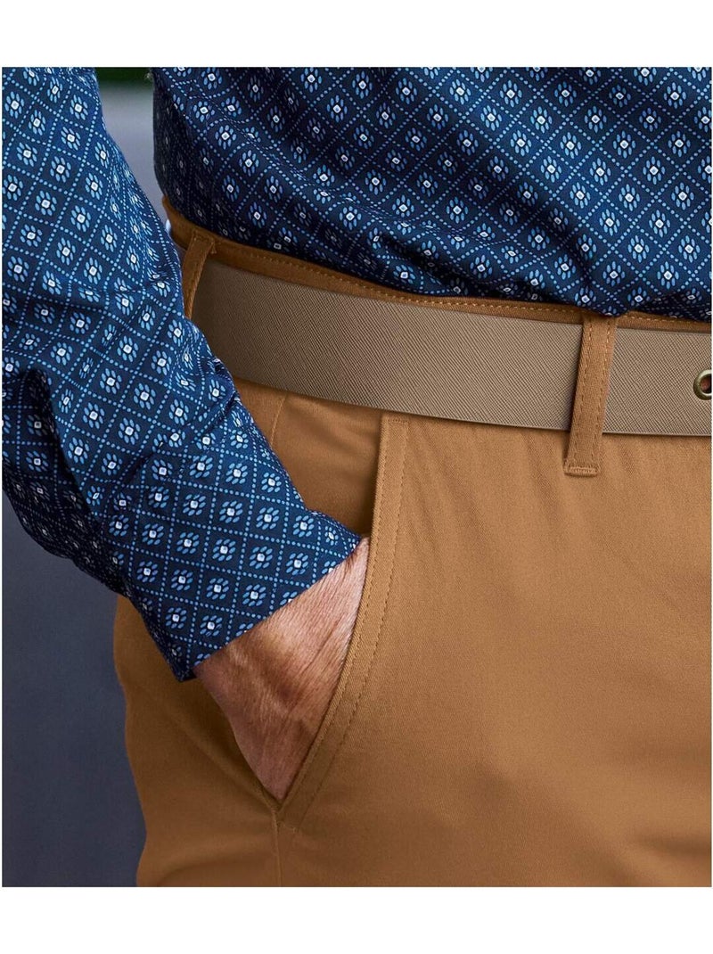 Chemise Popeline Fantaisie à Micro-Motifs   - ATLAS FOR MEN Bleu marine - Kiabi