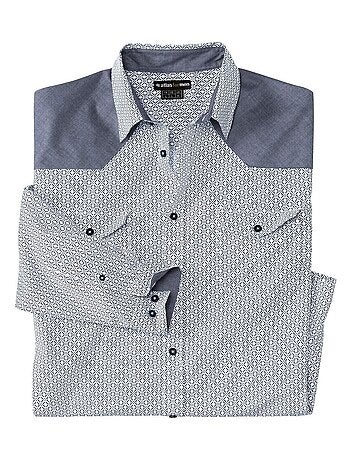 Chemise Popeline Micromotifs Fantaisie - ATLAS FOR MEN