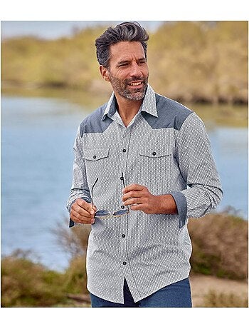 Chemise Popeline Micromotifs Fantaisie - ATLAS FOR MEN