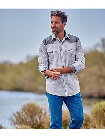 Chemise Popeline Micromotifs Fantaisie - ATLAS FOR MEN