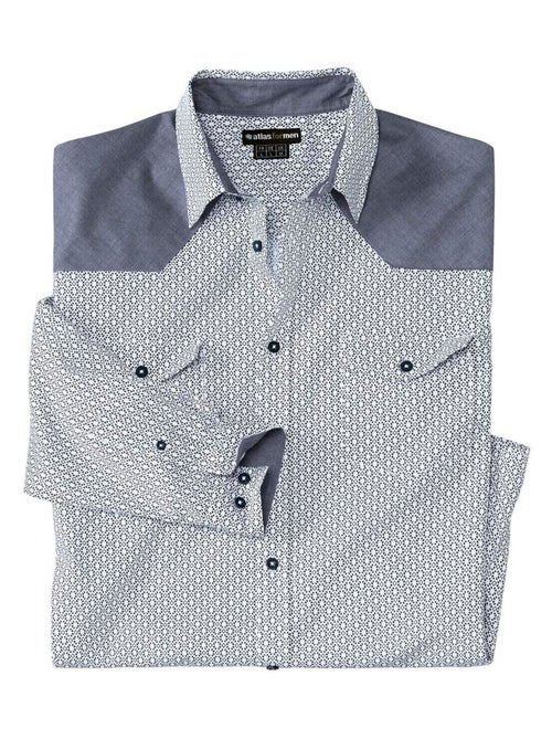 Chemise Popeline Micromotifs Fantaisie - ATLAS FOR MEN - Kiabi Chemise Popeline Micromotifs Fantaisie - ATLAS FOR MEN - Kiabi