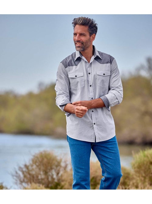 Chemise Popeline Micromotifs Fantaisie - ATLAS FOR MEN - Kiabi Chemise Popeline Micromotifs Fantaisie - ATLAS FOR MEN - Kiabi