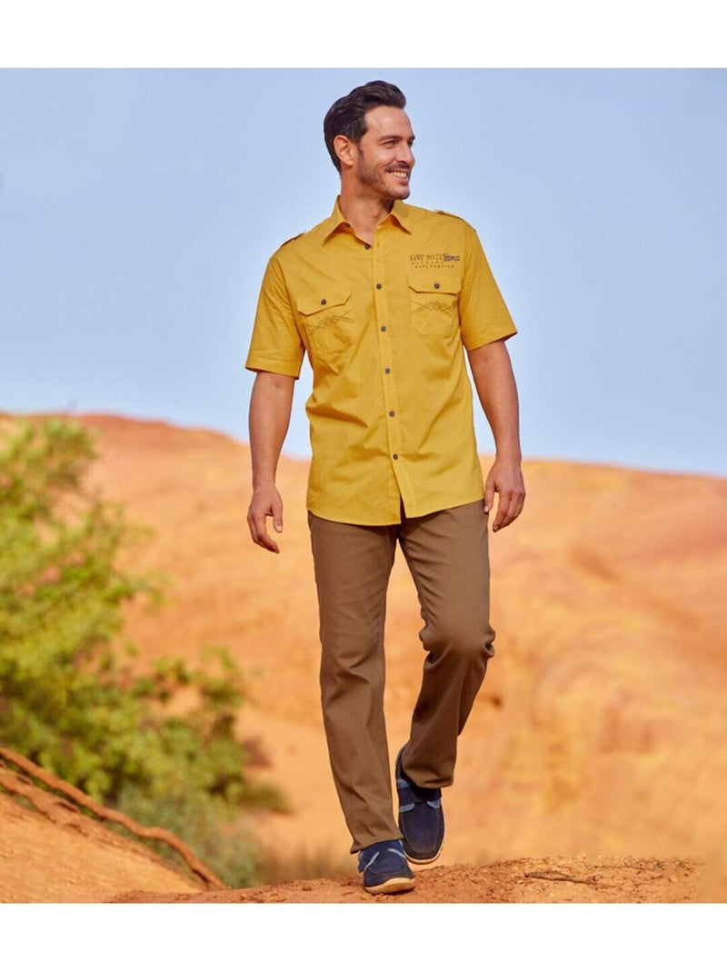 Chemise Popeline Pilote Explorer   - ATLAS FOR MEN Jaune foncé - Kiabi