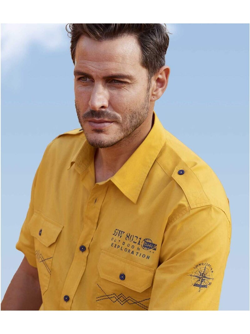 Chemise Popeline Pilote Explorer   - ATLAS FOR MEN Jaune foncé - Kiabi