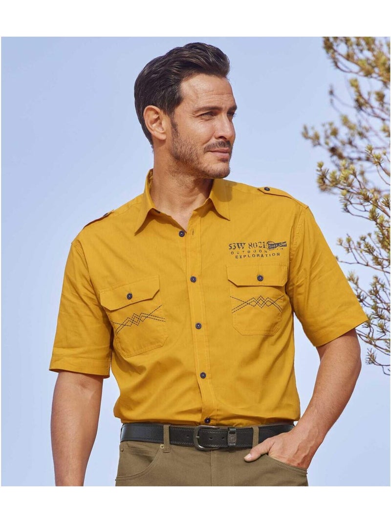 Chemise popeline pilote explorer   - atlas for men Jaune foncé - Kiabi